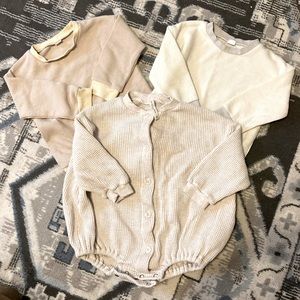 At Noon Bubble Rompers for Toddler Set of 3